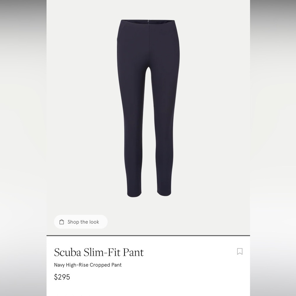Veronica Beard Navy Zip Back Scuba Pants